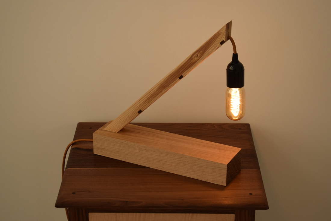 Meeki - Oak, ash and walnut table lamp | The Lucent Crow - Designer Lighting